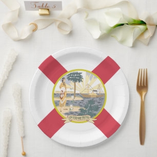 Vlag van Florida: De Zonneschijnstaat van de Flori Papieren Bordje