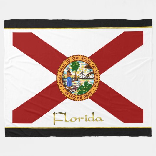 vlag van Florida Fleece Deken (Voorkant (Horizontaal))
