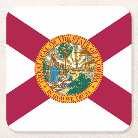 Vlag van Florida Kartonnen Onderzetters (Voorkant)