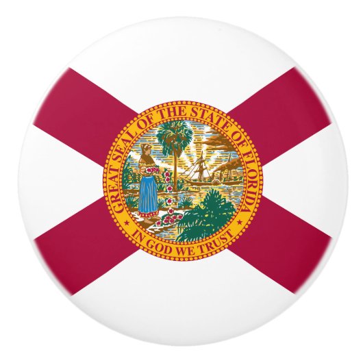 Vlag van Florida Keramische Knop (Voorkant)