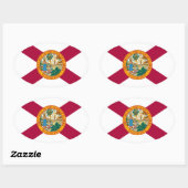 vlag van Florida Ovale Sticker (Vel)