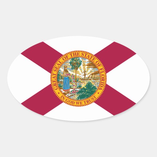 vlag van Florida Ovale Sticker (Voorkant)