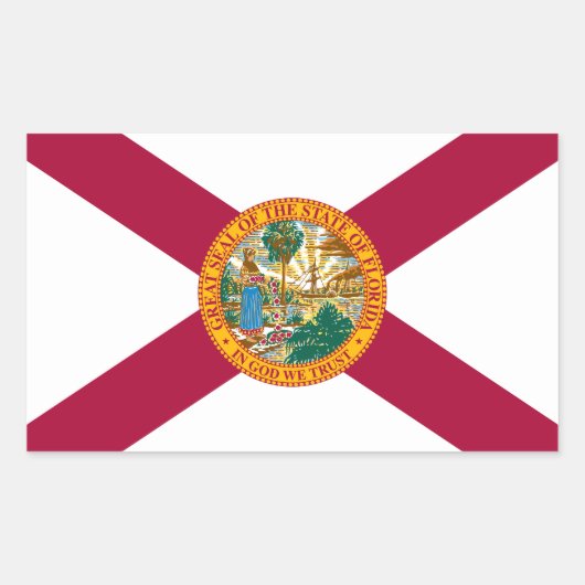 Vlag van Florida Rechthoekige Sticker (Voorkant)