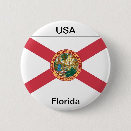vlag van Florida Ronde Button 5,7 Cm (Voorkant)
