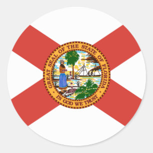Vlag van Florida Ronde Sticker
