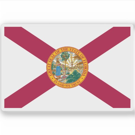 Vlag van Florida Sticker (Voorkant)