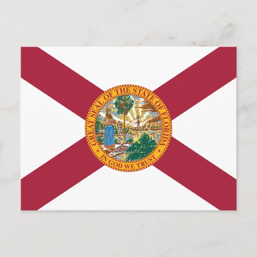 Vlag van Florida Sunshine State Zegel Briefkaart (Voorkant)