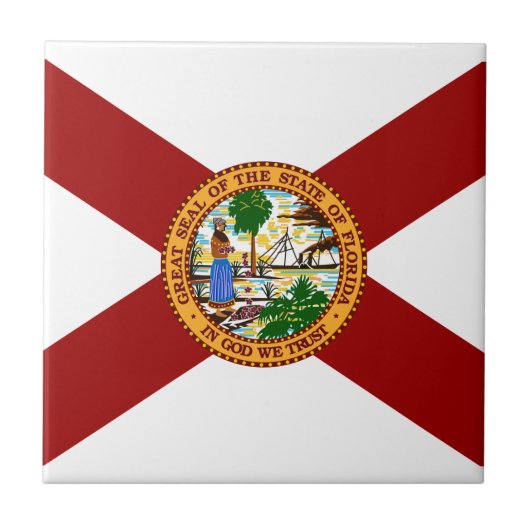 vlag van Florida Tegeltje (Voorkant)