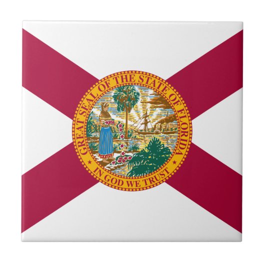 vlag van Florida Tegeltje (Voorkant)