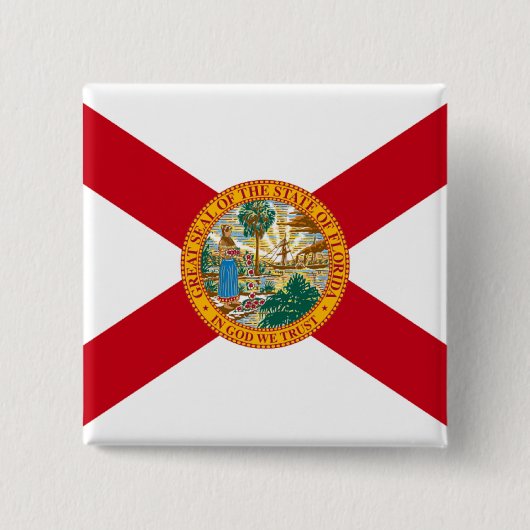 Vlag van Florida Vierkante Button 5,1 Cm (Voorkant)