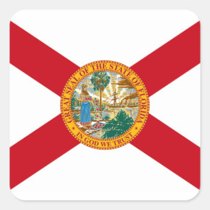 Vlag van Florida Vierkante Sticker