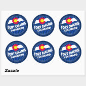 Vlag van Fort Collins Colorado breekt stickers (Vel)