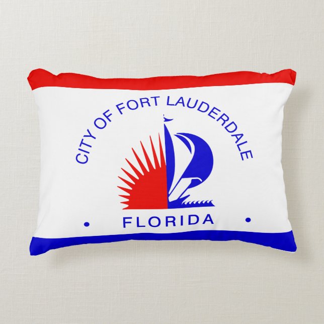 Vlag van Fort Lauderdale, Florida Accent Kussen (Voorkant)