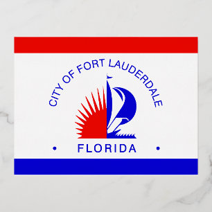 Vlag van Fort Lauderdale, Florida Folie Feestdagen Briefkaart
