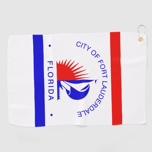 Vlag van Fort Lauderdale, Florida Golfhanddoek (Horizontaal)