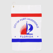 Vlag van Fort Lauderdale, Florida Golfhanddoek (Voorkant)