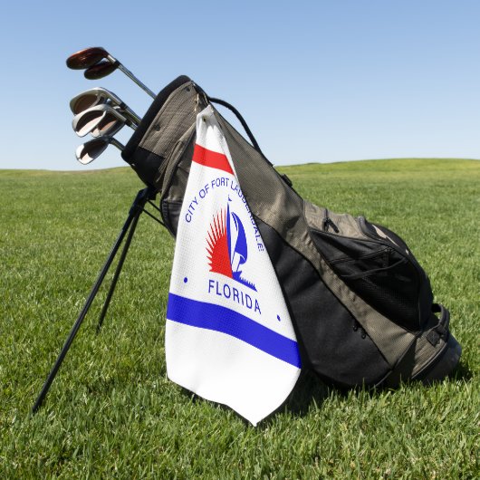 Vlag van Fort Lauderdale, Florida Golfhanddoek (Groen)