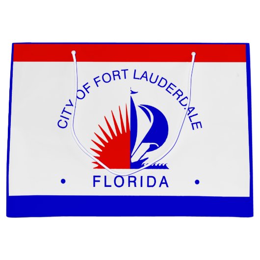 Vlag van Fort Lauderdale, Florida Groot Cadeauzakje (Voorkant)