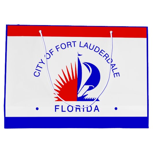 Vlag van Fort Lauderdale, Florida Groot Cadeauzakje (Achterkant)