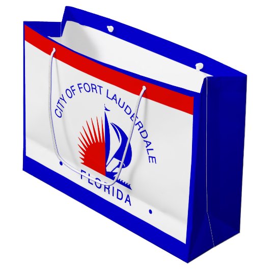 Vlag van Fort Lauderdale, Florida Groot Cadeauzakje (Voorkant Gekanteld)
