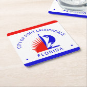 Vlag van Fort Lauderdale, Florida Kartonnen Onderzetters (Schuin)