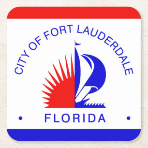 Vlag van Fort Lauderdale, Florida Kartonnen Onderzetters