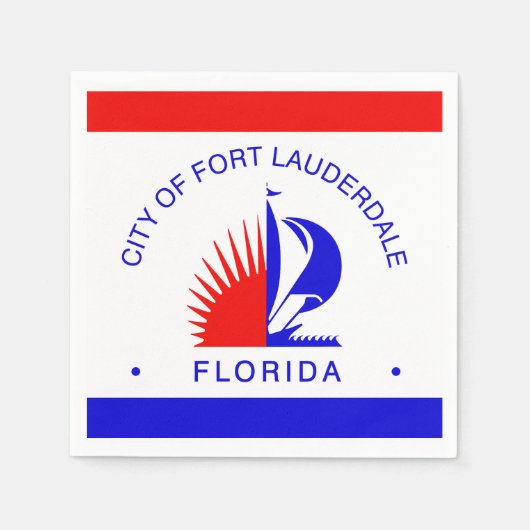 Vlag van Fort Lauderdale, Florida Servet (Voorkant)