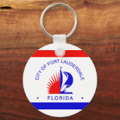 Vlag van Fort Lauderdale, Florida Sleutelhanger (Voorkant)