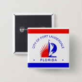 Vlag van Fort Lauderdale, Florida Vierkante Button 5,1 Cm (Voorkant /achterkant)