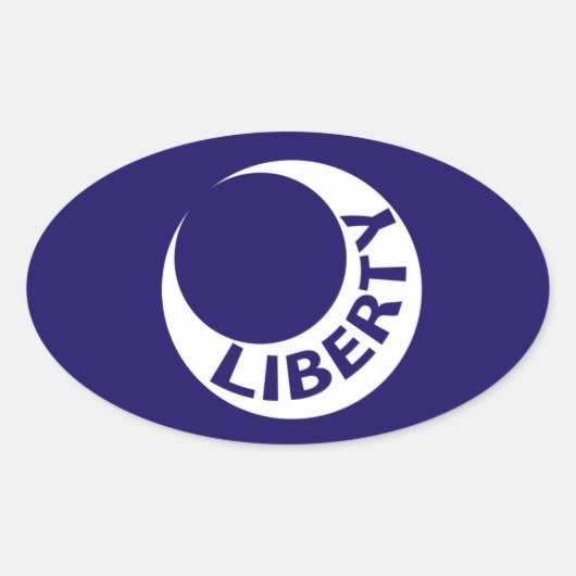 Vlag van Fort Moultrie, South Carolina. Ovale Sticker (Voorkant)