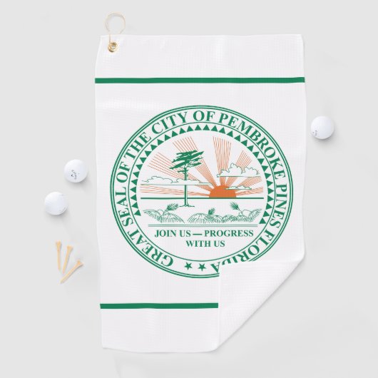 Vlag van Fort Pembroke Pines, Florida Golfhanddoek (Insitu)