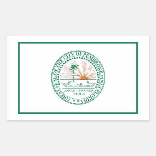 Vlag van Fort Pembroke Pines, Florida Rechthoekige Sticker (Voorkant)