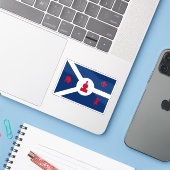 Vlag van Fort Wayne, Indiana Sticker (Laptop met iPhone)
