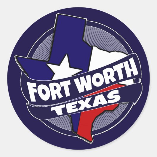 Vlag van Fort Worth in Texas breekt stickers (Voorkant)
