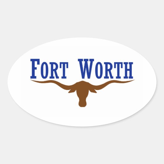 Vlag van Fort Worth Texas Ovale Sticker (Voorkant)