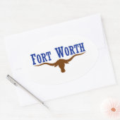 Vlag van Fort Worth Texas Ovale Sticker (Envelop)
