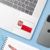 Vlag van Frankfurt am Main Sticker (Laptop met iPhone)