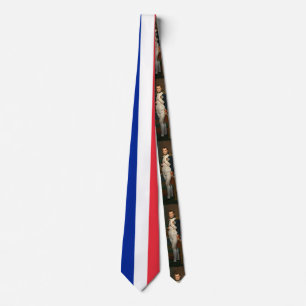 Vlag van Frankrijk en portret van Napoleon Bonapar Stropdas