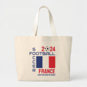 Vlag van FRANKRIJK Football Aangepaste Naam 2024 E Grote Tote Bag (Voorkant)