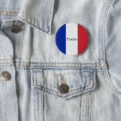 Vlag van Frankrijk, geëtiketteerd, Ronde Button 5,7 Cm (In situ)