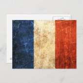 vlag van Frankrijk, gescrateerd en versleten Briefkaart (Voorkant / Achterkant)