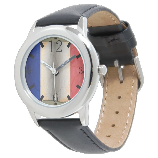 Vlag van Frankrijk Horloge (Gekanteld)