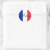 Vlag van Frankrijk Kleuren Merci Ronde Sticker (Tas)