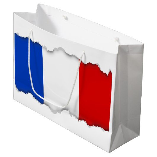 Vlag van Frankrijk Large Cadeautasje (Voorkant Gekanteld)