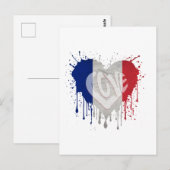 Vlag van Frankrijk liefde Briefkaart (Voorkant / Achterkant)