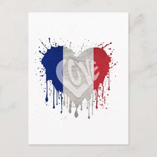 Vlag van Frankrijk liefde Briefkaart (Voorkant)