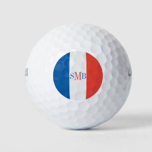 Vlag van Frankrijk met aangepaste monogram Golfballen