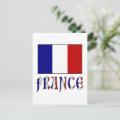 Vlag van Frankrijk met gekleurde naam Briefkaart (Staand voorkant)