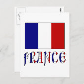 Vlag van Frankrijk met gekleurde naam Briefkaart (Voorkant / Achterkant)