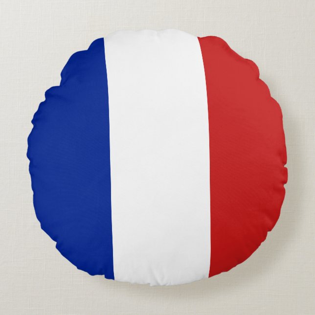 Vlag van Frankrijk Rond Kussen (Voorkant)